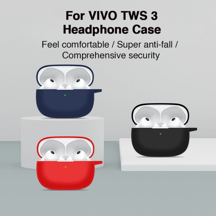 For vivo TWS 3 Silicone Earphone Protective Case(Red)