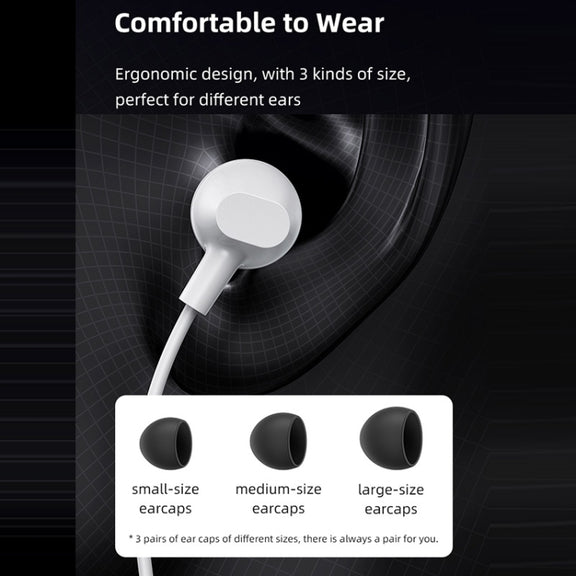 USAMS US-SJ594 EP-47 3.5mm In-Ear Wired Earphone, Length: 1.2m(Black)