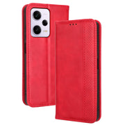 For Xiaomi Redmi Note 12 Pro+ Global Magnetic Buckle Retro Texture Leather Phone Case(Red)