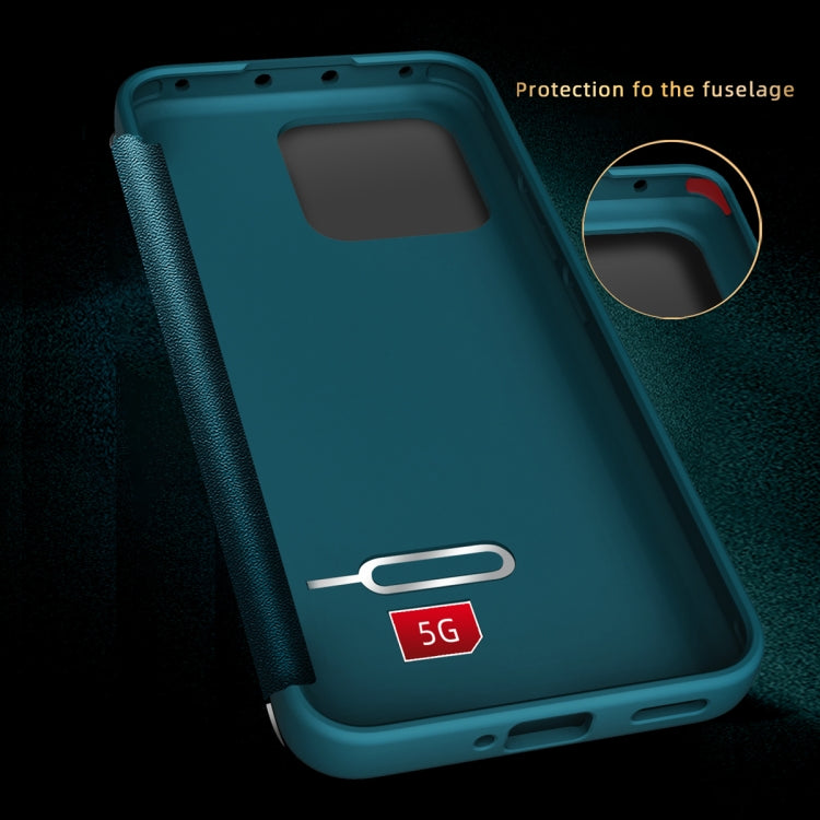 For Xiaomi 13 Magnetic Side Window View Shockproof Horizontal Flip Leather Case(Black)
