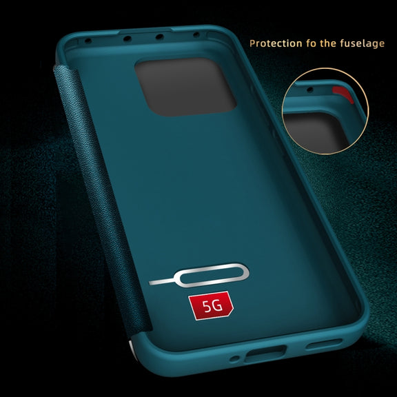 For Xiaomi 13 Magnetic Side Window View Shockproof Horizontal Flip Leather Case(Black)