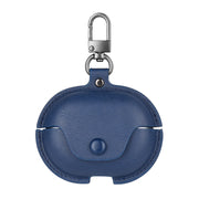 For Huawei FreeBuds Pro 2 Business Leather Earphone Protective Case with Hook(Blue)