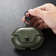 For Huawei FreeBuds Pro Business Leather Earphone Protective Case with Hook(Green)