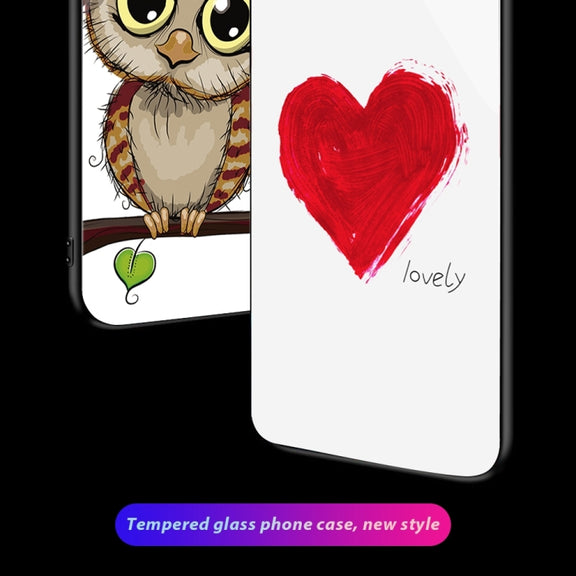 For Xiaomi Redmi A1+ Colorful Painted Glass Phone Case(Owl)