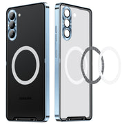 For Samsung Galaxy S23 5G MagSafe Magnetic Frosted Metal Phone Case(Blue)