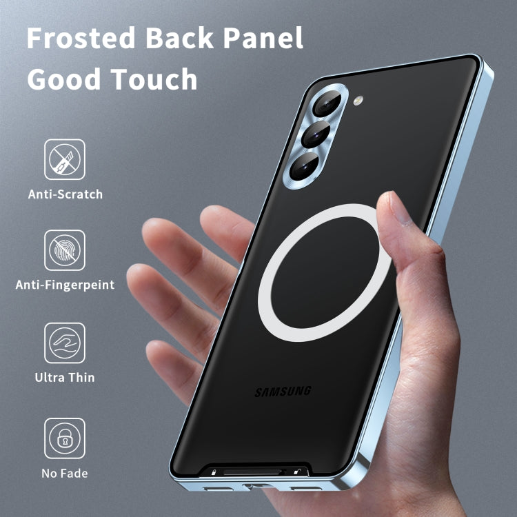 For Samsung Galaxy S23 5G MagSafe Magnetic Frosted Metal Phone Case(Blue)