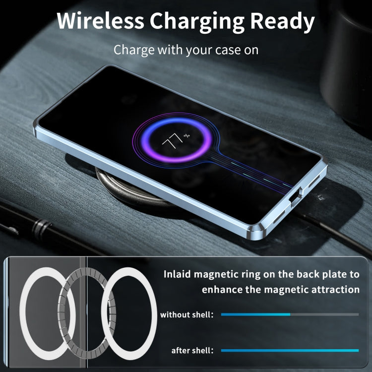 For Samsung Galaxy S23 5G MagSafe Magnetic Frosted Metal Phone Case(Blue)