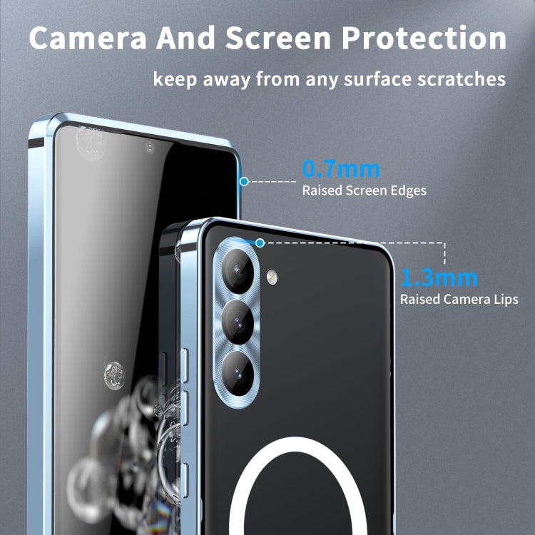 For Samsung Galaxy S23 5G MagSafe Magnetic Frosted Metal Phone Case(Blue)