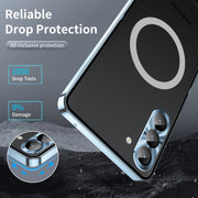 For Samsung Galaxy S23 5G MagSafe Magnetic Frosted Metal Phone Case(Blue)