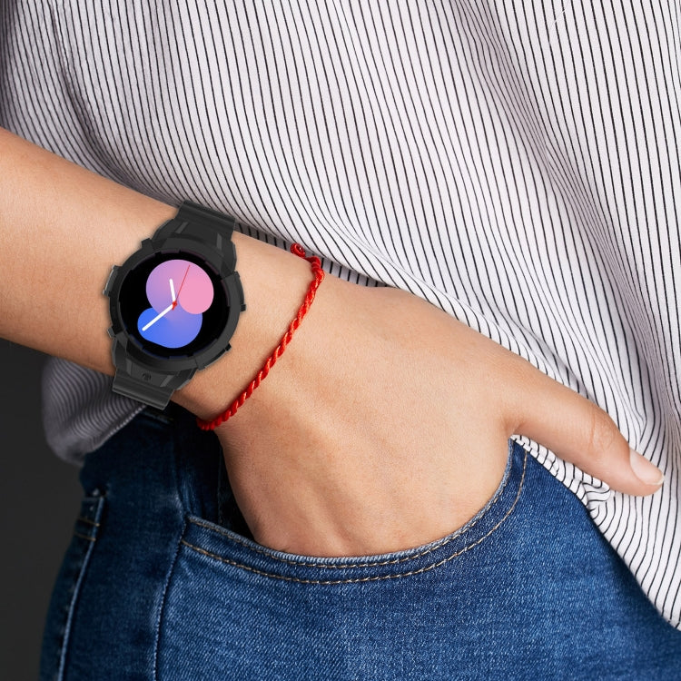 For Samsung Galaxy Watch5 40mm Armor Silicone Watch Band + Protective Case(Black)