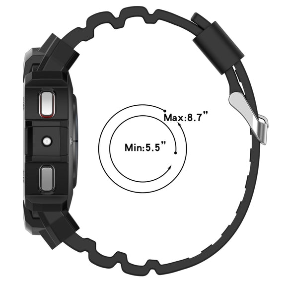 For Samsung Galaxy Watch5 40mm Armor Silicone Watch Band + Protective Case(Black)