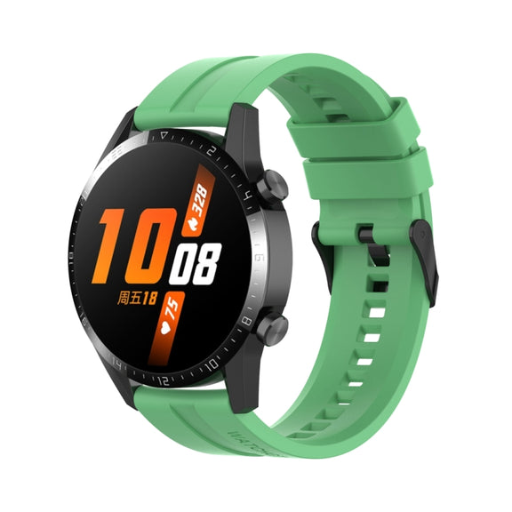 For Huawei Watch Buds 22mm Silicone Black Buckle Watch Band(Mint Green)