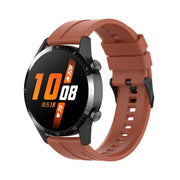 For Huawei Watch Buds 22mm Silicone Black Buckle Watch Band(Cabernet Orange)