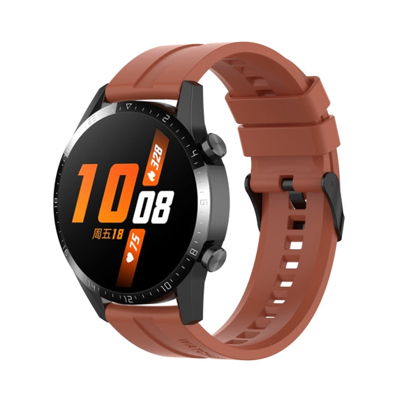 For Huawei Watch Buds 22mm Silicone Black Buckle Watch Band(Cabernet Orange)