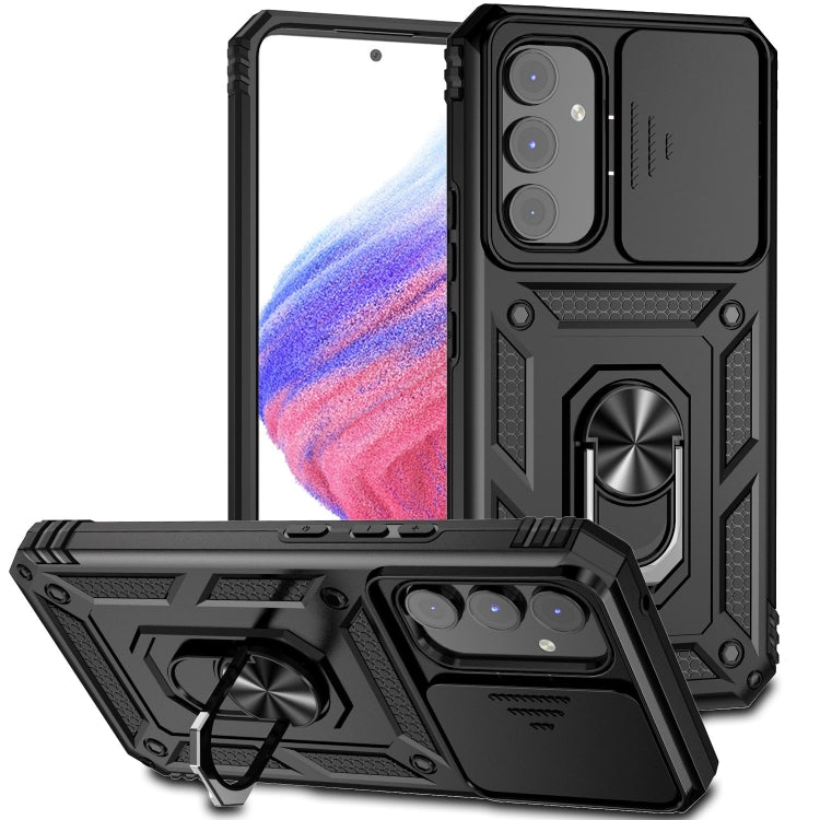 For Samsung Galaxy A54 5G Sliding Camshield Holder Phone Case(Black)