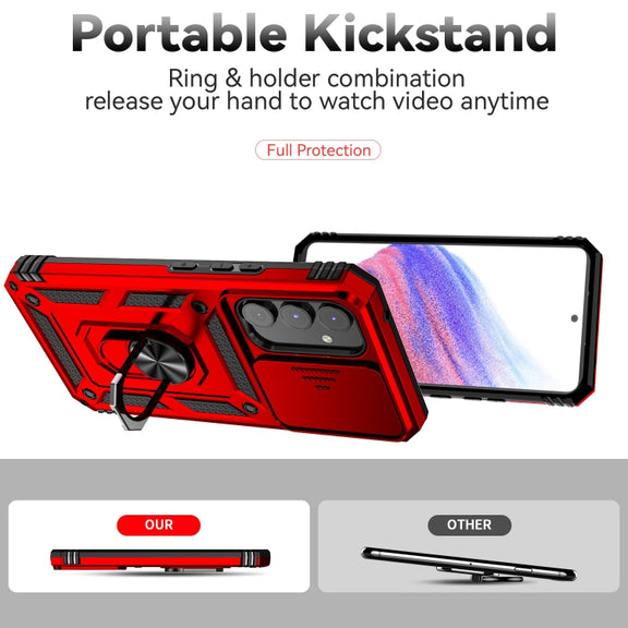 For Samsung Galaxy A54 5G Sliding Camshield Holder Phone Case(Red)