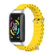 For Huawei Band 7 / 7 NFC MIJOBS CS Marine Silicone Breathable Watch Band(Yellow Silver) - Watch Bands by MIJOBS
