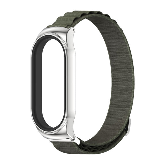 For Xiaomi Mi Band 6 / 5 / 4 / 3 MIJOBS CS Nylon Breathable Watch Band(Army Green Silver)