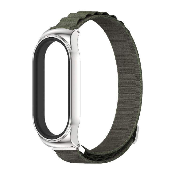 For Xiaomi Mi Band 6 / 5 / 4 / 3 MIJOBS CS Nylon Breathable Watch Band(Army Green Silver)