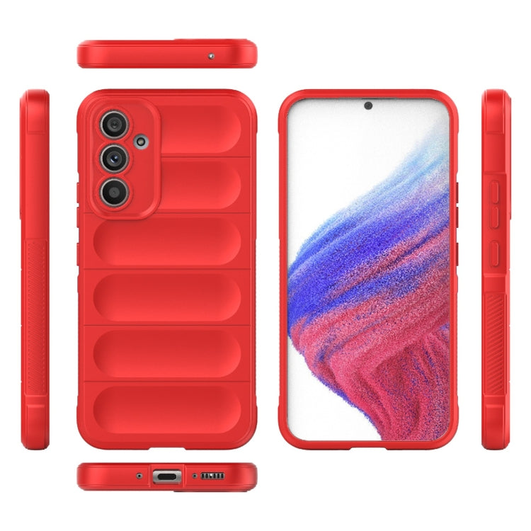 For Samsung Galaxy A54 5G Magic Shield TPU + Flannel Phone Case(Dark Grey)