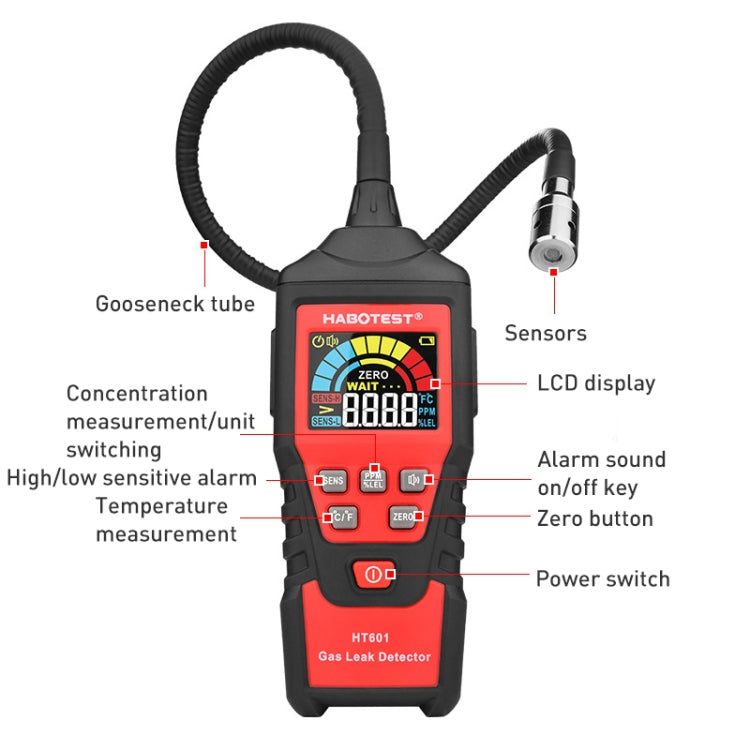 HABOTEST HT601A Combustible Gas Detector Thousand Battery Model without Numerical Display