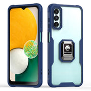 For Samsung Galaxy A02 / M02 Armor Shockproof Magnetic Ring Phone Case(Navy Blue)
