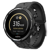 For Suunto 9 Rhombus Texture Silicone Watch Band(Black)
