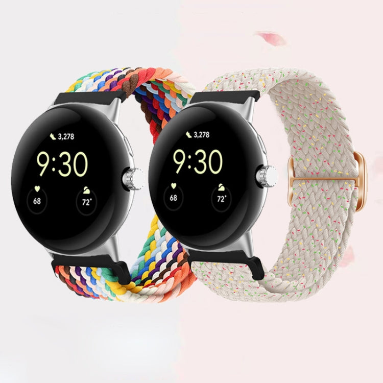 For Google Pixel Watch Buckle Nylon Braided Watch Band(Gray)