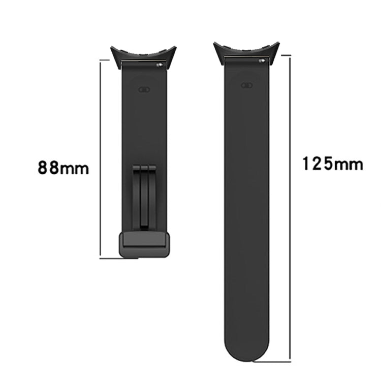 For Google Pixel Watch Solid-color Folding Buckle Silicone Watch Band(Silver Army Green)