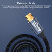 For Steam Deck Gen 100W USB-C/Type-C Male to USB-C/Type-C Female Stereo Curved Extension Cable, Length:2m