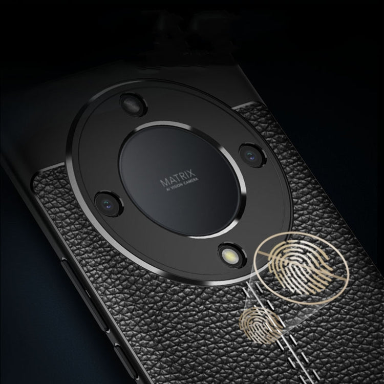 For Honor X9a Litchi Texture Shockproof TPU Phone Case(Blue)
