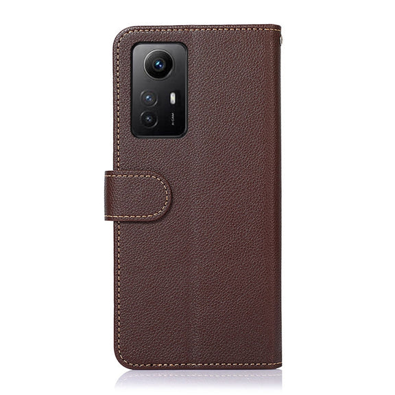 For Xiaomi Redmi Note 12S 4G KHAZNEH Litchi Texture Leather RFID Phone Case(Brown)