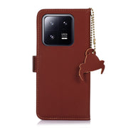 For Xiaomi 13 Pro Genuine Leather Magnetic RFID Leather Phone Case(Coffee)