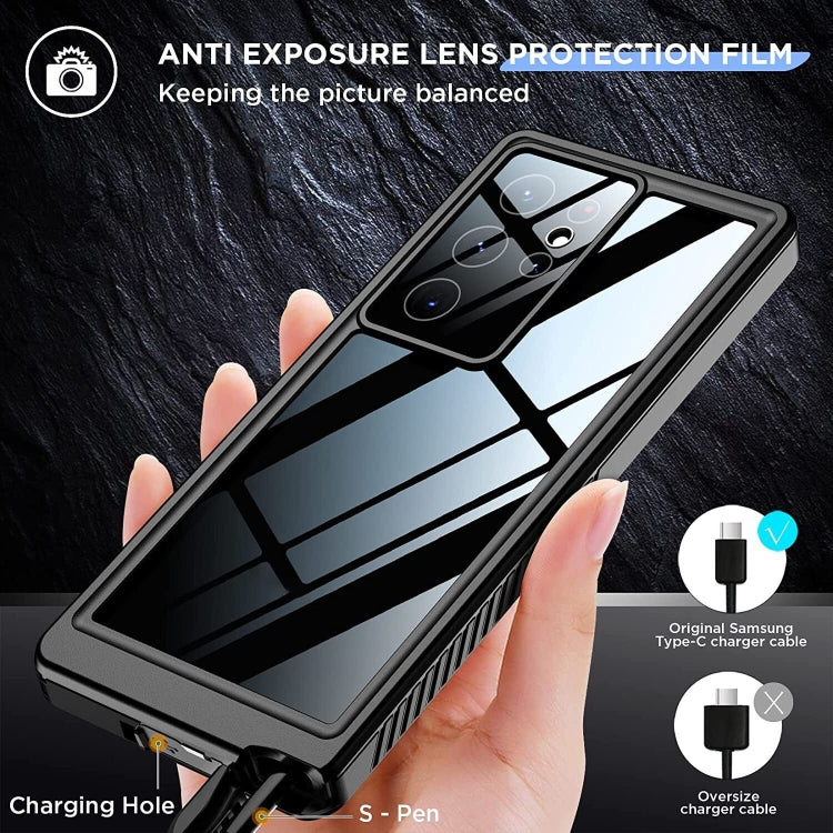For Samsung Galaxy S23 Ultra 5G RedPepper 360 Full Body Life Water-resistant Phone Case(Black)