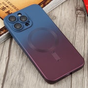 For iPhone 14 Pro Max Liquid TPU Silicone Gradient MagSafe Phone Case(Blue Purple)