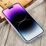 For iPhone 14 Pro Max Liquid TPU Silicone Gradient MagSafe Phone Case(Pink Blue)