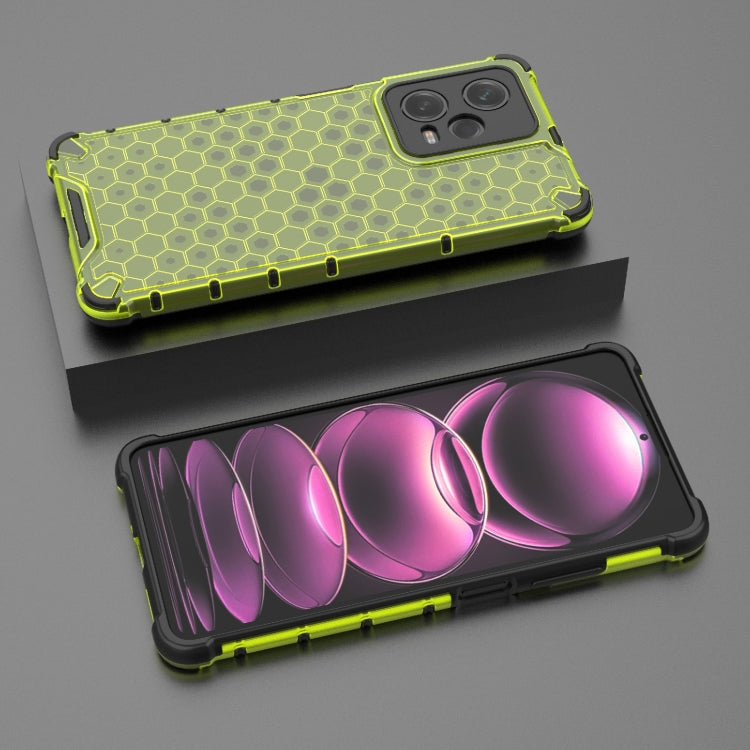 For Xiaomi Poco X5 Shockproof Honeycomb PC + TPU Phone Case(Green)