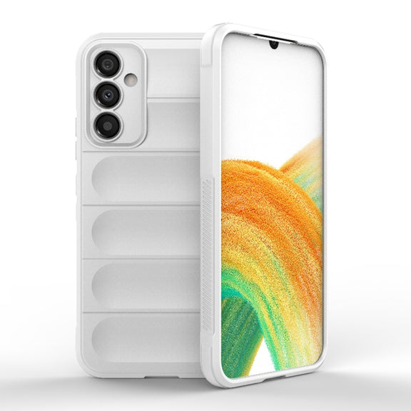 For Samsung Galaxy A34 5G Magic Shield TPU + Flannel Phone Case(White)