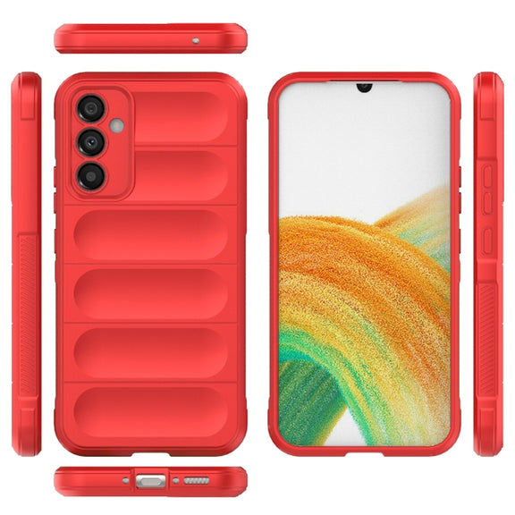 For Samsung Galaxy A34 5G Magic Shield TPU + Flannel Phone Case(Red)