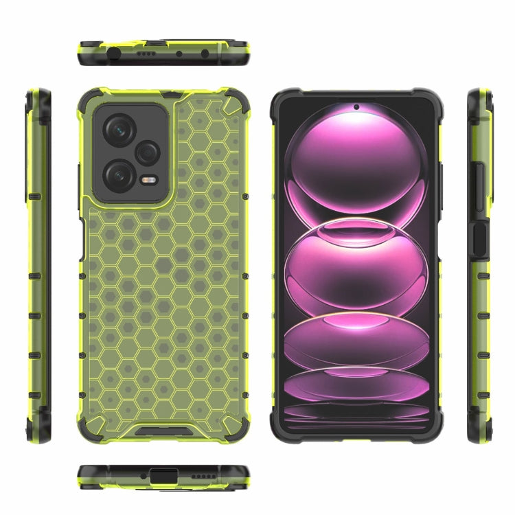 For Xiaomi Poco X5 Pro Shockproof Honeycomb PC + TPU Phone Case(Green)
