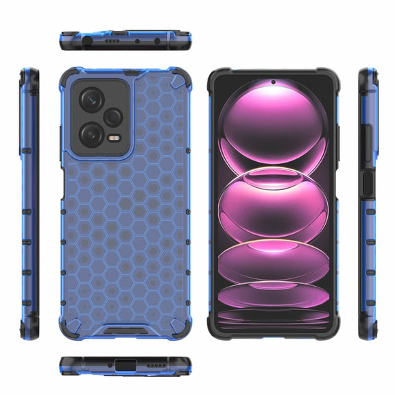 For Xiaomi Poco X5 Pro Shockproof Honeycomb PC + TPU Phone Case(Blue)