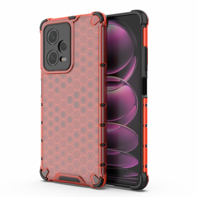 For Xiaomi Poco X5 Pro Shockproof Honeycomb PC + TPU Phone Case(Red)