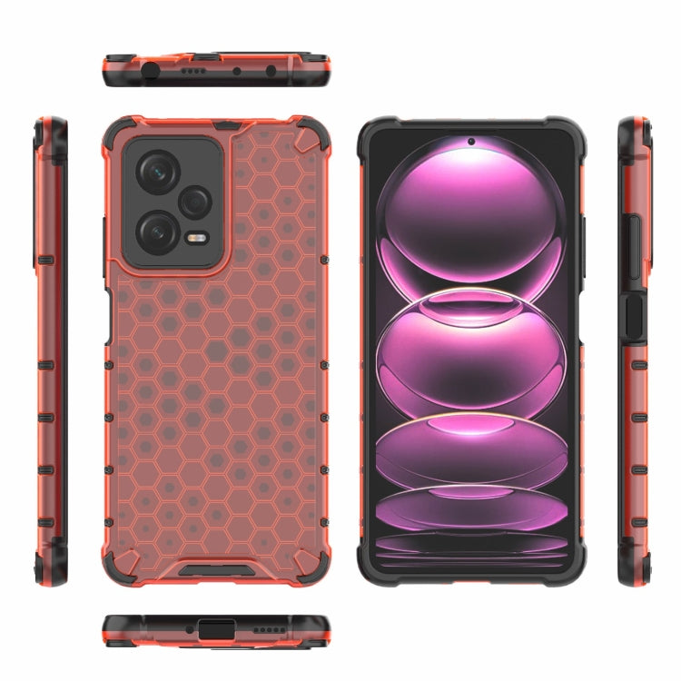For Xiaomi Poco X5 Pro Shockproof Honeycomb PC + TPU Phone Case(Red)