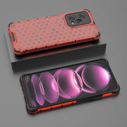 For Xiaomi Poco X5 Pro Shockproof Honeycomb PC + TPU Phone Case(Red)