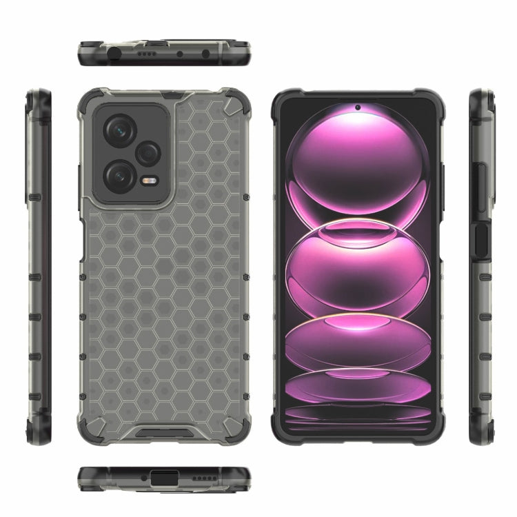 For Xiaomi Poco X5 Pro Shockproof Honeycomb PC + TPU Phone Case(Black)