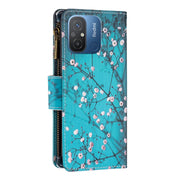 For Xiaomi Redmi 12C Colored Drawing Pattern Zipper Leather Phone Case(Plum Blossom)