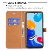 For Xiaomi Redmi Note 12S 4G / Note 11 Color Block Denim Texture Leather Phone Case(Rose Red)