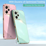 For Xiaomi Redmi Note 12 Pro Speed XINLI Straight Edge 6D Electroplate TPU Phone Case(Hawthorn Red)