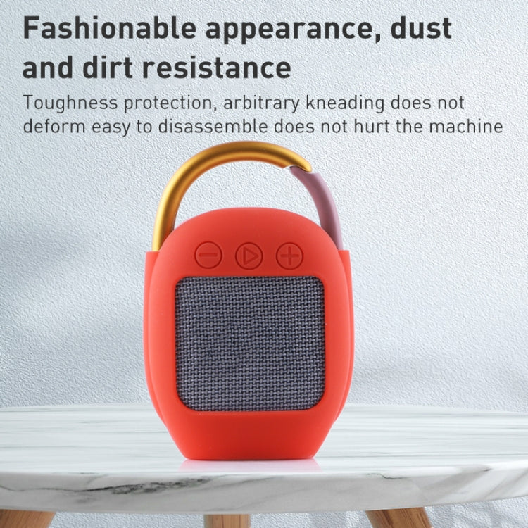 For JBL Clip 4 Wireless Bluetooth Speaker Silicone Protective Case(Red)