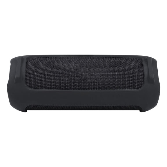 For JBL Flip 6 Bluetooth Speaker Portable Silicone Case with Shoulder Strap(Black)